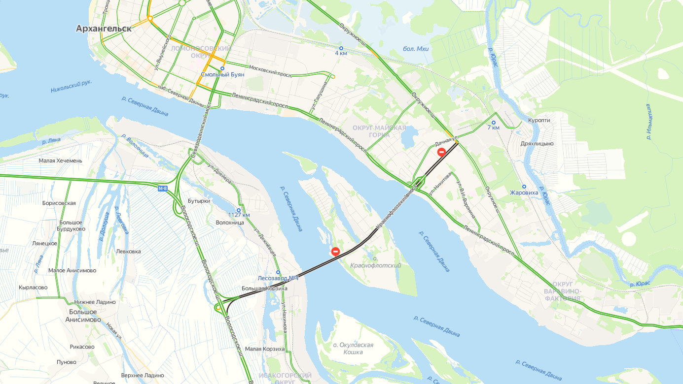 Закрытие Краснофлотского моста не вызвало транспортного коллапса в  Архангельске - Общество - Новости Архангельска