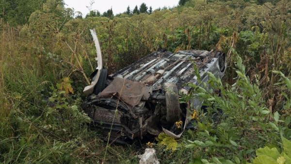 На юге Архангельской области произошло огненное ДТП: вспыхнул автомобиль