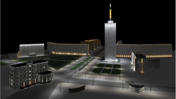 Архитектурная подсветка раскрасит фасады зданий на площади Ленина и Чумбаровке 